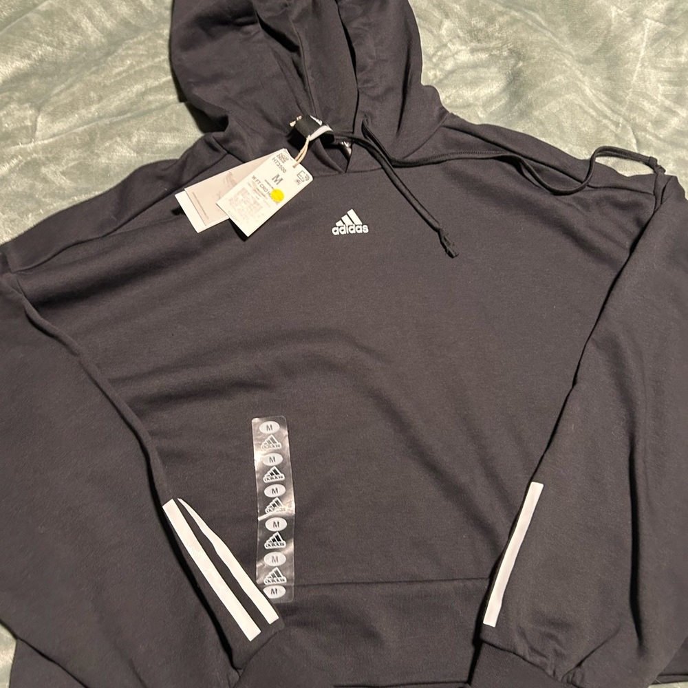 Adidas Charcoal Hoodie with White Logo